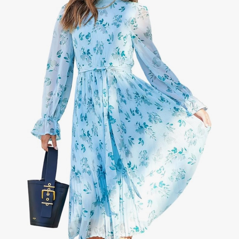 Blue floral dress